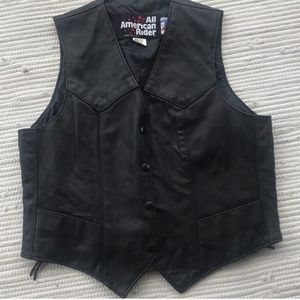Ladies Leather Biker Vest